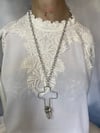 Large Cross With Crystal Point Necklace by Ugly Shyla