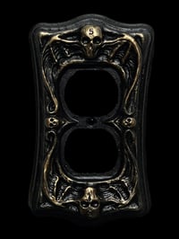 Image 2 of Light Switch Plate/Wall Plug Plate- Black and Gold/Bronze