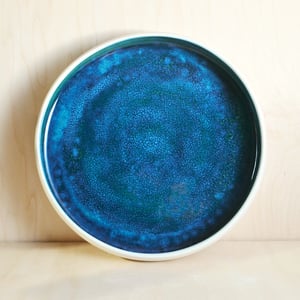 Image of mottled blue serving platter