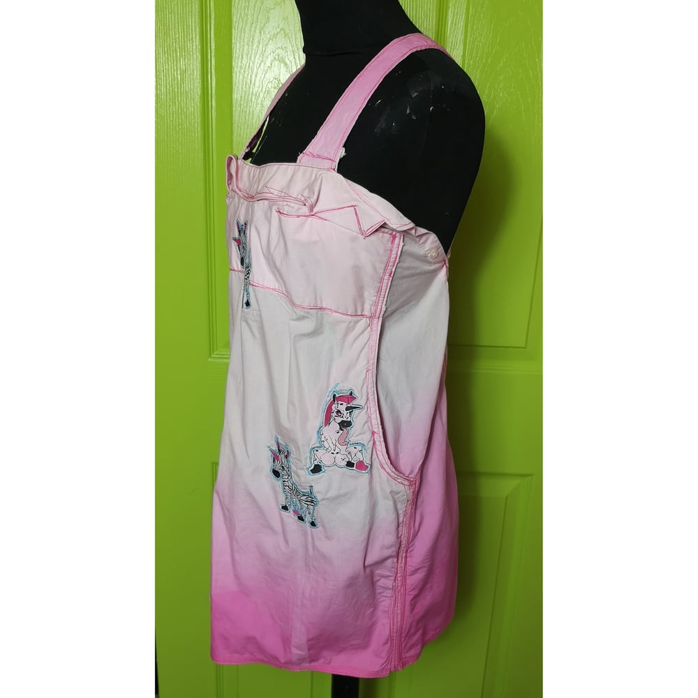 PINK DECONSTRUCTED SHIRT PINAFORE DRESS