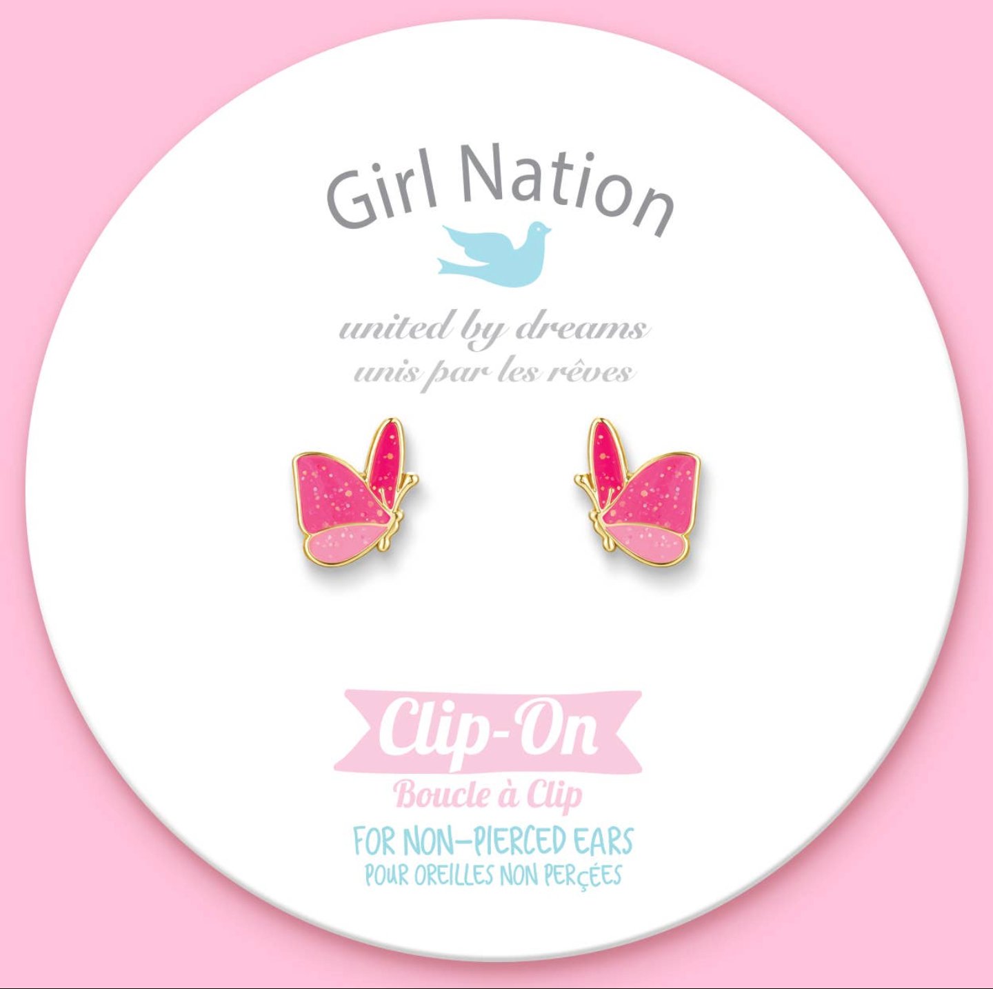 Image of Glitter Butterfly Clip-on Earrings 