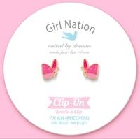 Image 2 of Glitter Butterfly Clip-on Earrings 