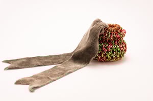 Made-to-Order - Gold Chainmail Dice Bag with Naturally Dyed Bamboo Velour Tie