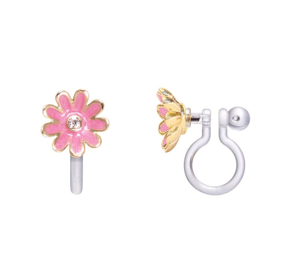 Image of Pink Daisy Clip-on Earrings 