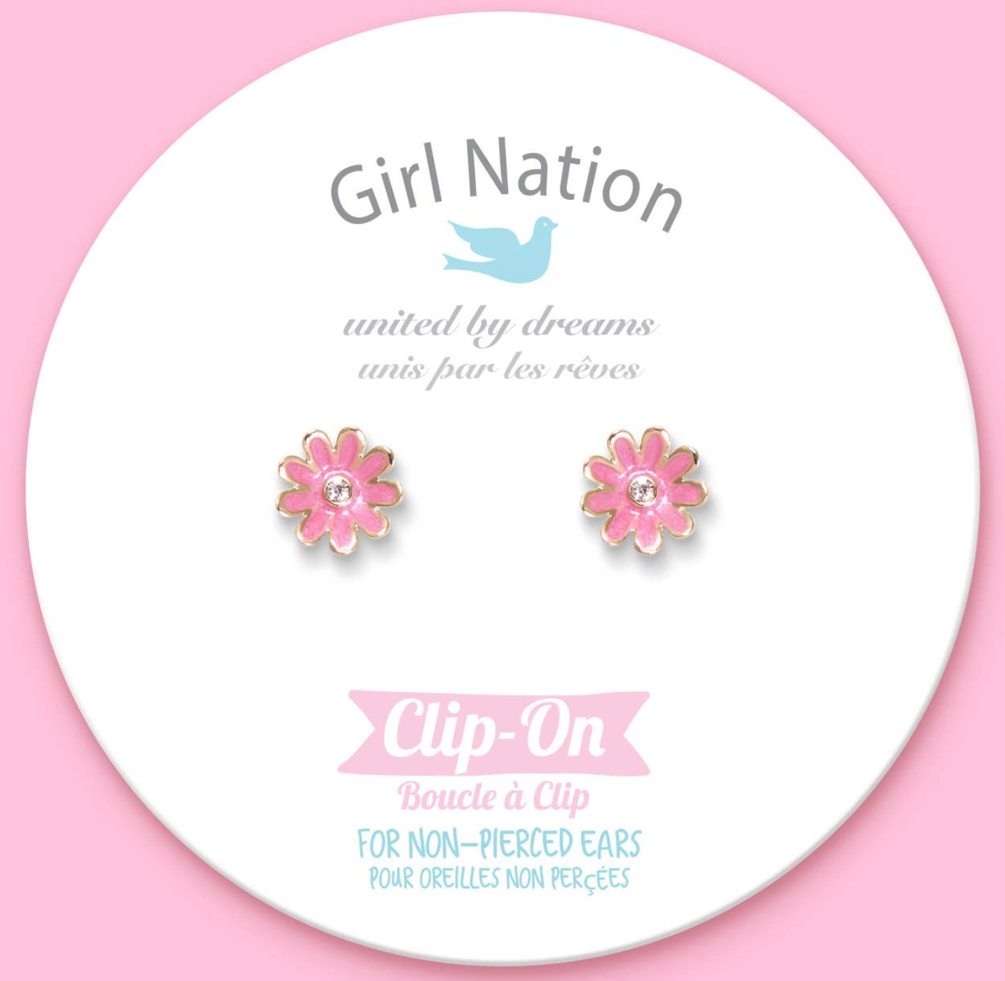 Image of Pink Daisy Clip-on Earrings 