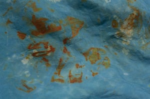 Large Eco-Dyed Silk Scarf - "Copper Pool"