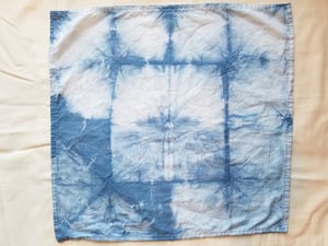"Cornered Peaks" - Indigo Shibori Bandana/Scarf
