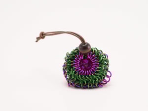 Chainmail "D20 Sack" Dice Bag - Green & Purple