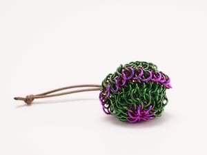 Chainmail "D20 Sack" Dice Bag - Green & Purple