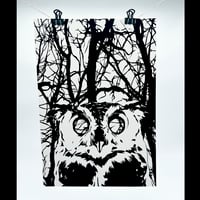 Image 2 of B&W Owl Screenprint