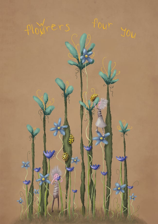 Flower Forest Greeting Card     (comes with or without words)