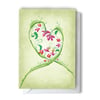 Flower Heart Greeting Card    (with or without words)