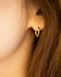 Image 3 of Medium Huggie Hoop Earring