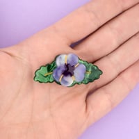 Image 2 of Purple Pansy Hair Clip