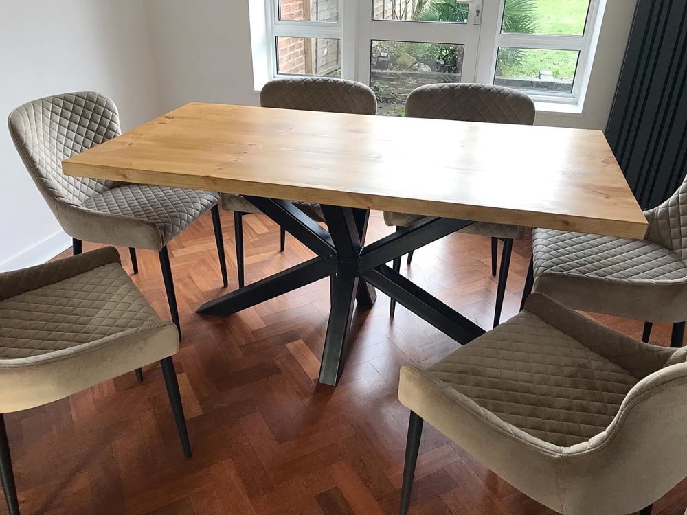 Industrial spider leg table