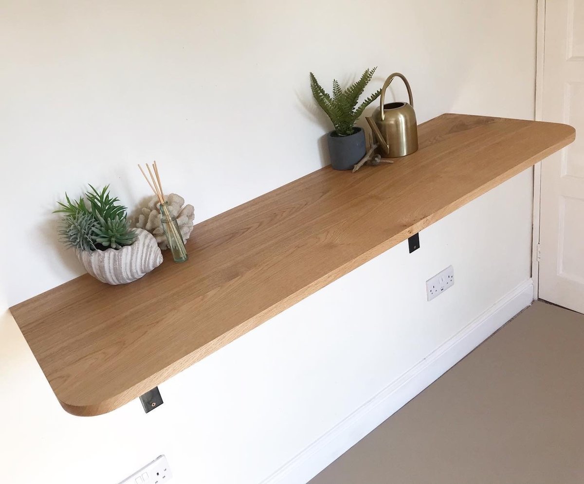 Solid oak wall mounted breakfast bar, home office LARGE Betty's Interiors