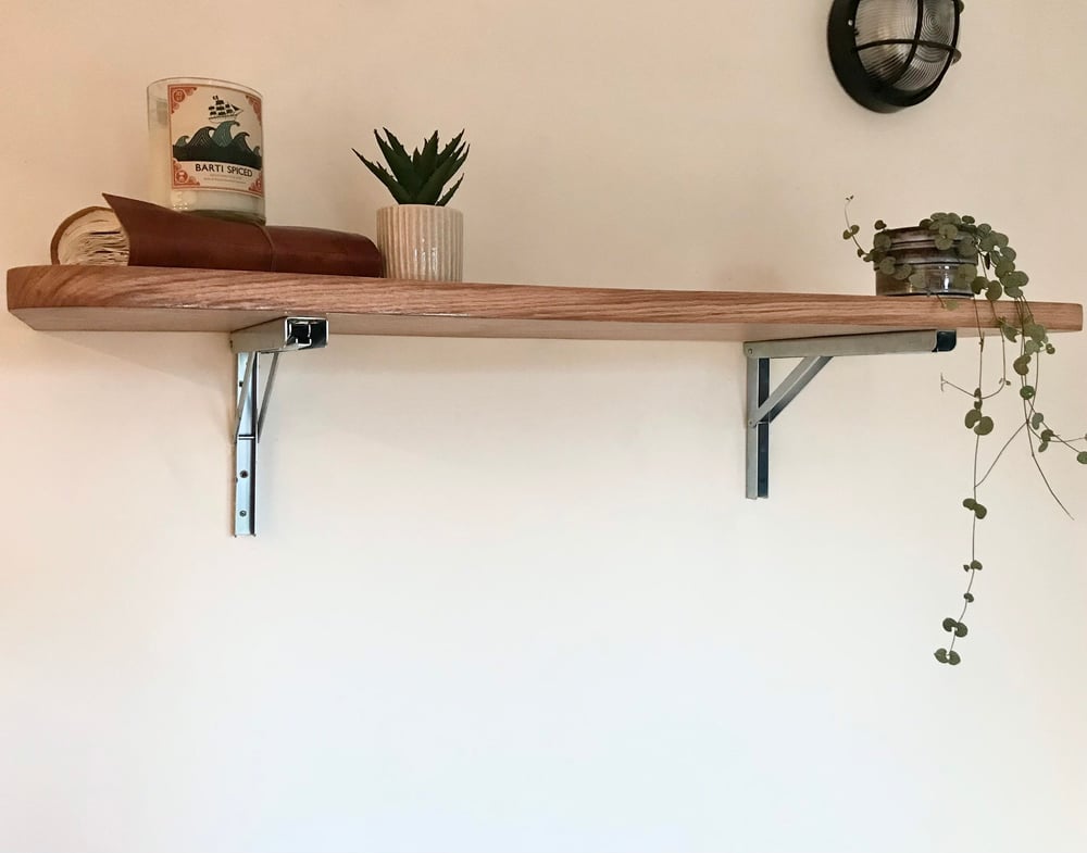 Solid oak wall mounted folding breakfast bar, LARGE home office NO BRACKETS