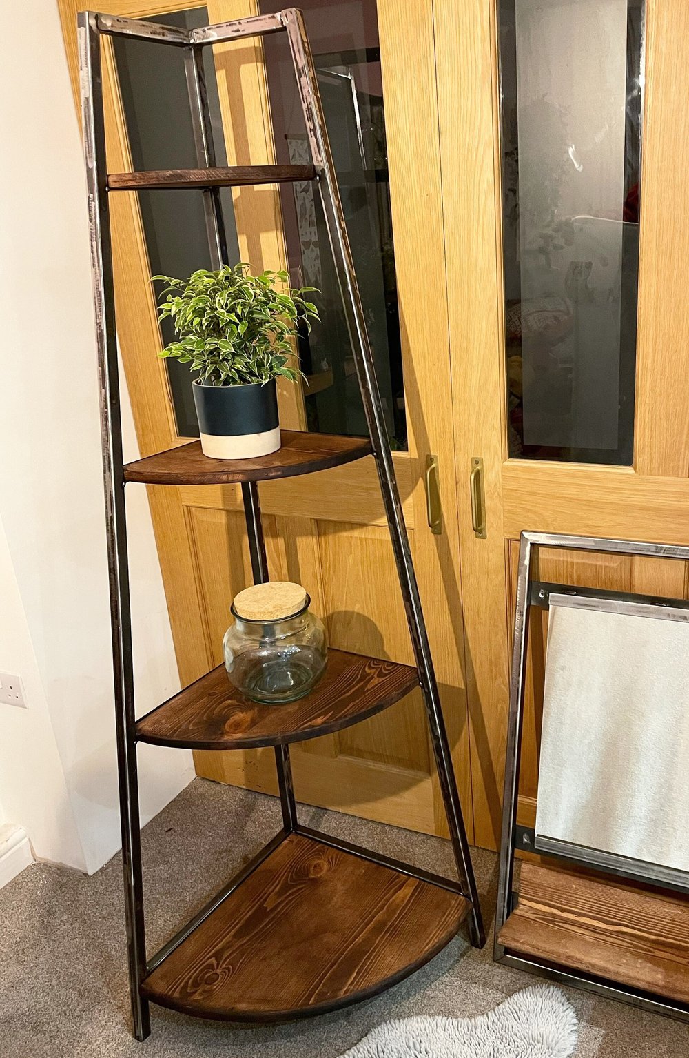 Industrial corner Unit Bookshelf Storage