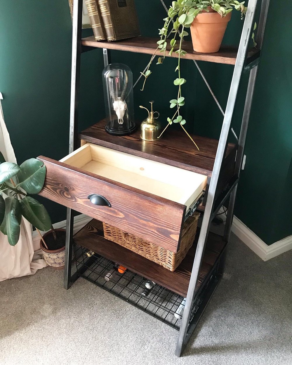 Industrial ladder style Storage Unit with drawer