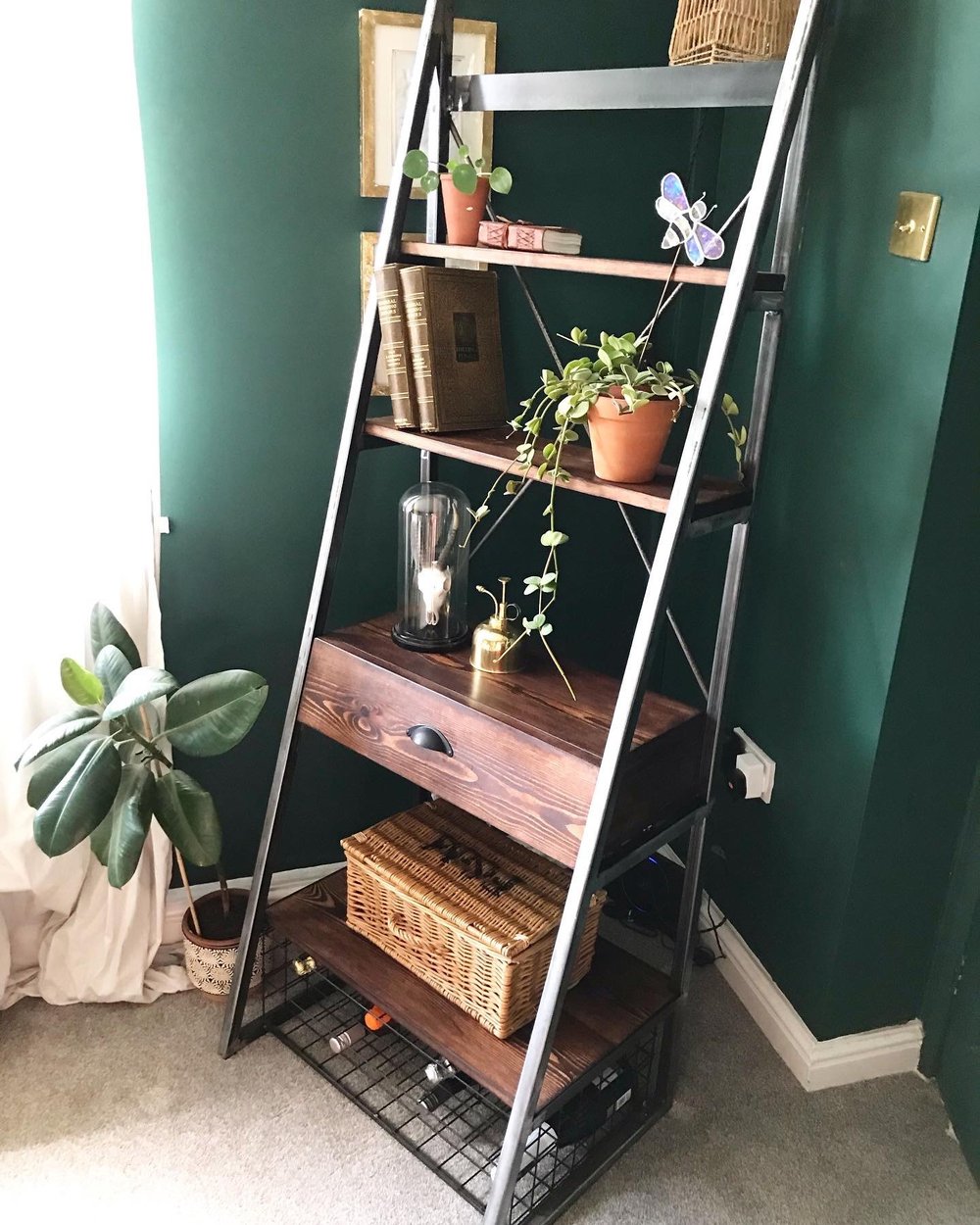 Industrial ladder style Storage Unit with drawer