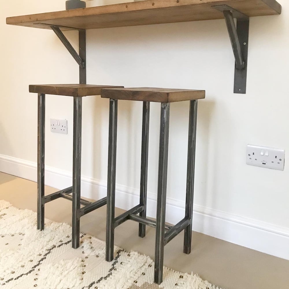 Industrial Bar Stool with backrest