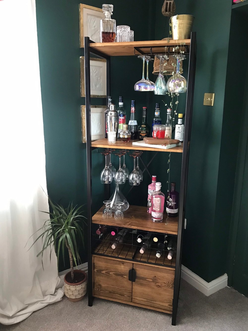 Industrial Wine Rack Bar Storage Unit | Betty's Interiors