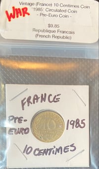 Image 4 of Cold War (France) 10 Centimes Coin - Vintage 1985 (pre-Euro)