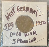Image 1 of Cold War (West Germany) 5 Pfennig Coin - Vintage 1950