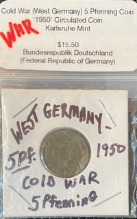 Image 2 of Cold War (West Germany) 5 Pfennig Coin - Vintage 1950