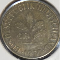 Image 3 of Cold War (West Germany) 5 Pfennig Coin - Vintage 1950