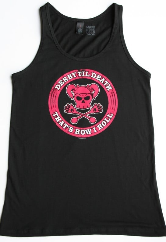 Image of Derby - That's How I Roll - Ladies Singlet - Black