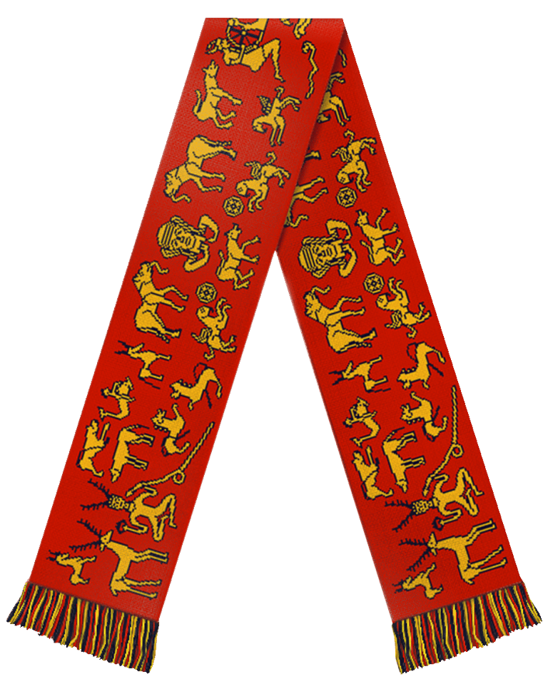 Gundestrup Cauldron Scarf - Red