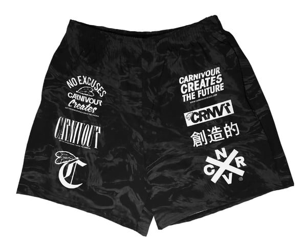 Image of Classic Logos (Black Drawstring Shorts)