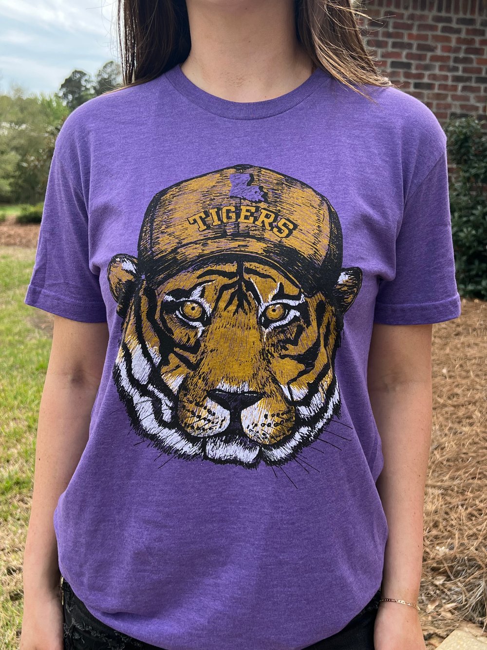 Image of Purple Cat in a Hat Adult Tee