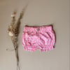 Bloomers Shorties Ruffled Legs Heart Pink RTS, Size 18-24M