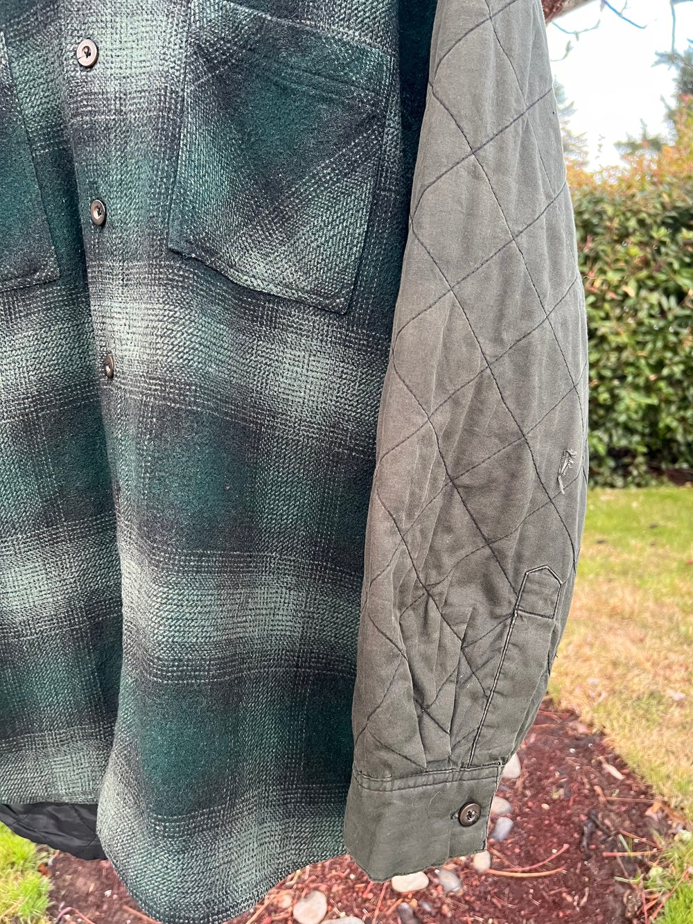 Vintage Flannel with Quilted Sleeves (XXL)
