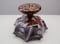 Image of Marbled and Webbed Art Glass Pedestal Bowl