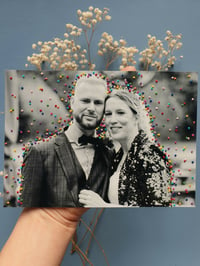 Image 1 of Embroidered wedding confetti portrait 