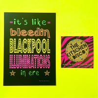 ‘Blackpool Illuminations’ Pearlescent Postcard