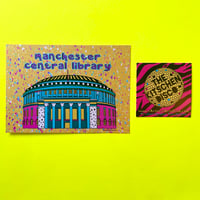 Manchester Central Library Pearlescent Postcard