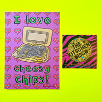 ‘Cheesy Chips’ Pearlescent Postcard