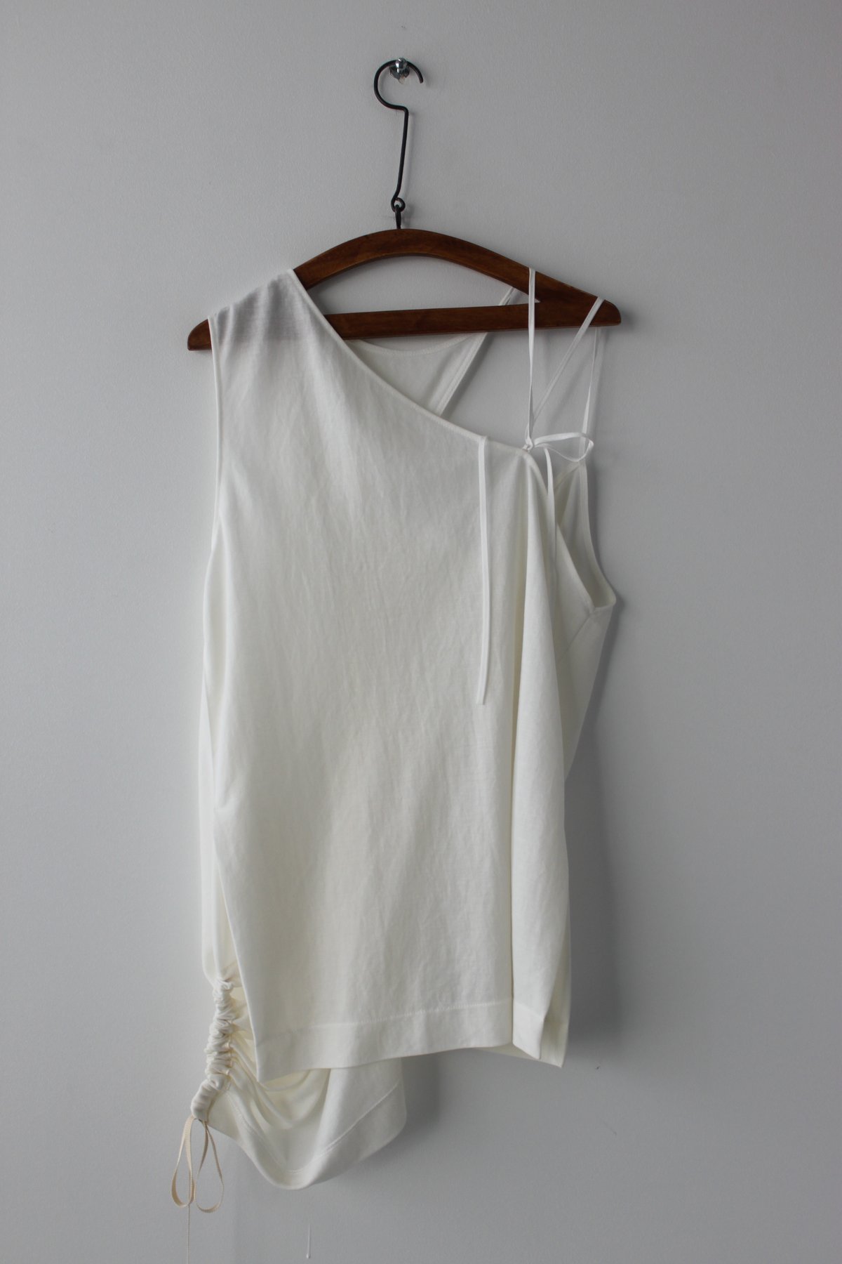 Made-to-order Asymmetric cut drap jersey top