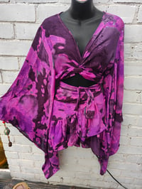 Image 1 of TULUM Tie dye co ord frill skirt  set 💜 purple pink