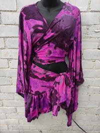 Image 3 of TULUM Tie dye co ord frill skirt  set 💜 purple pink
