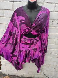 Image 4 of TULUM Tie dye co ord frill skirt  set 💜 purple pink