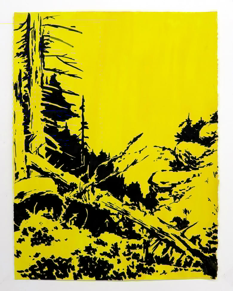 Image of Dean De Landre 'Fallen trees (yellow)' - Work On Paper 2023