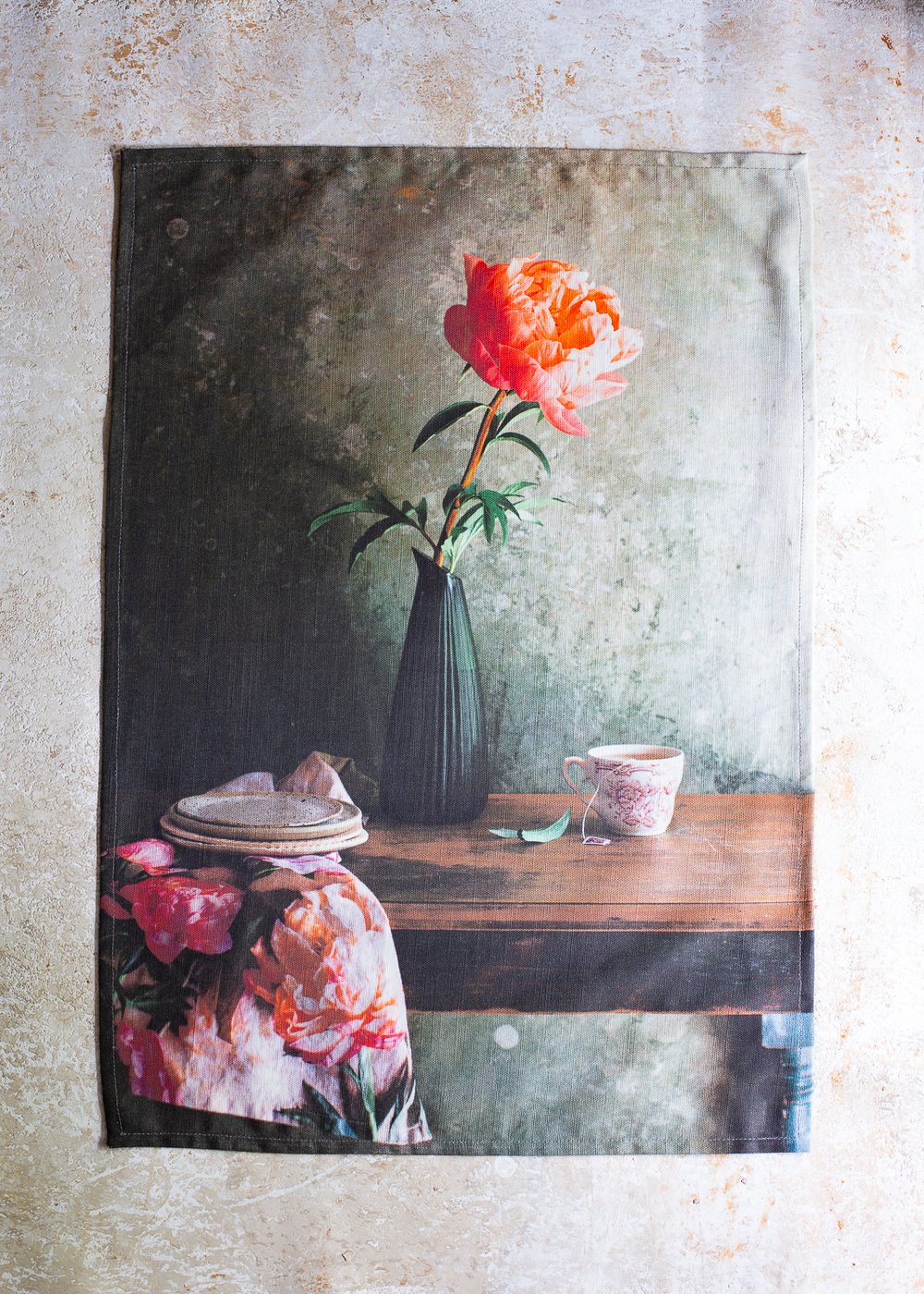 Image of Peony & Tea &mdash; Tea Towel