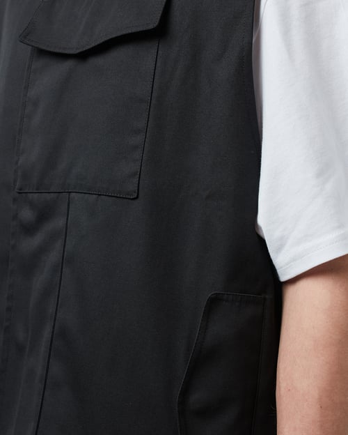 Image of Black Cotton gabardine Vest