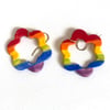 Rainbow Earrings - Flower Hoops
