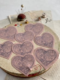 Dove & Heart Pink Linen Prints